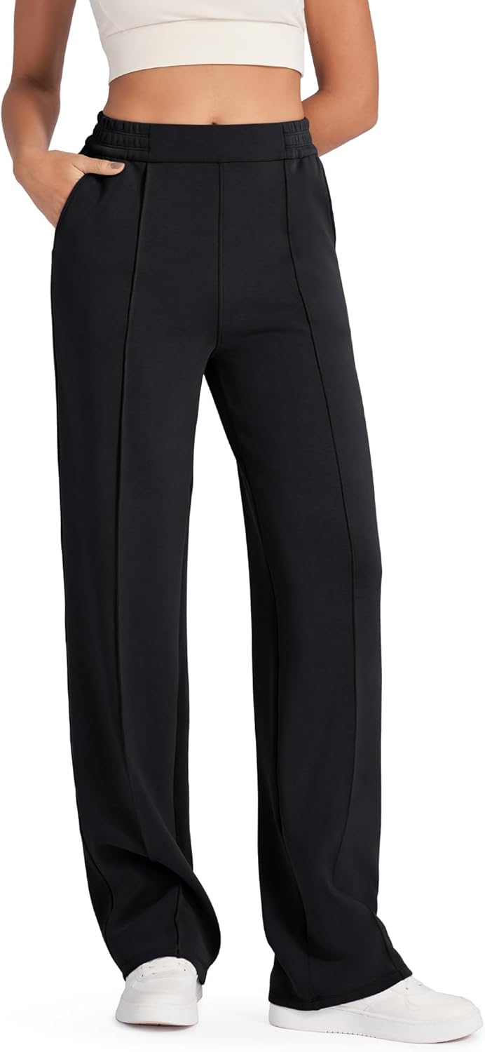 Modal Soft Women Wide Leg Sweatpants with Pockets Yoga Pants Casual Lounge Trousers Petite/Regular/Tall