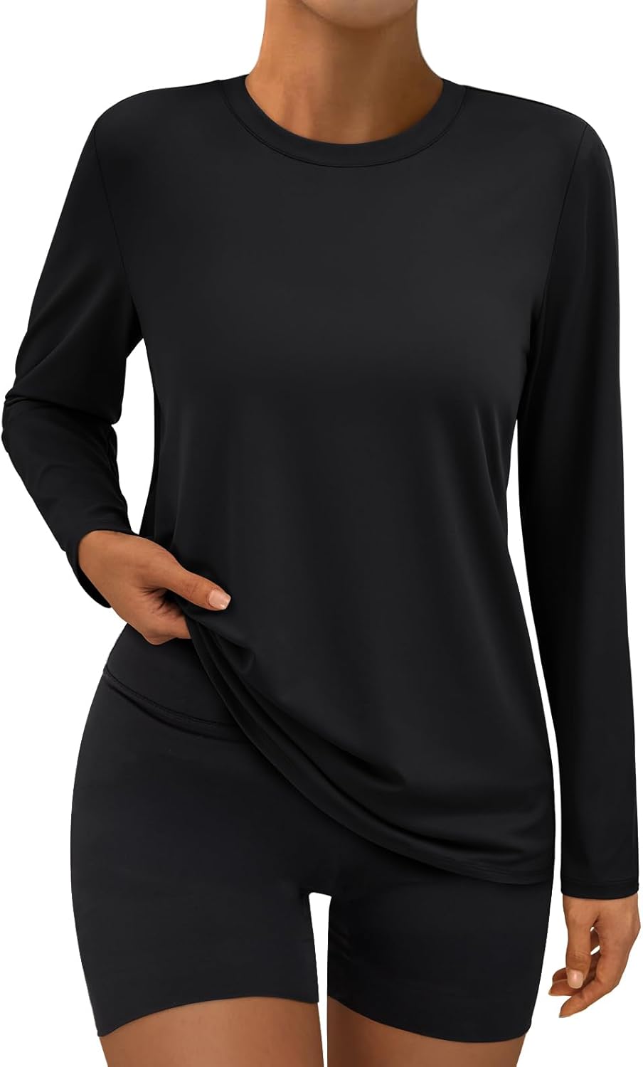 Women's Long Sleeve Workout Tops  Fall Sports Sun Shirts Swim Hiking Gym Tshirts UPF 50+ Rash Guard UV Clothes