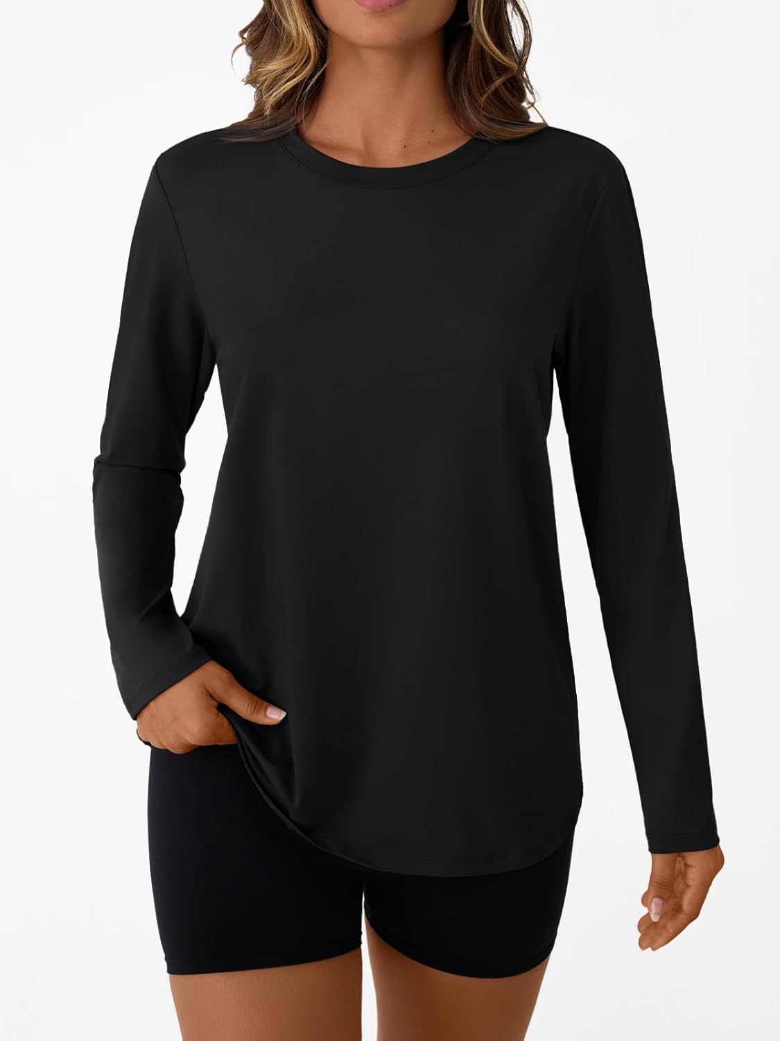 Women's Long Sleeve Workout Tops  Fall Sports Sun Shirts Swim Hiking Gym Tshirts UPF 50+ Rash Guard UV Clothes