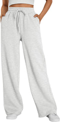 Womens Wide Leg Sweatpants High Waisted Baggy Lounge Pants Drawstring Athletic Flared Joggers with Pockets
