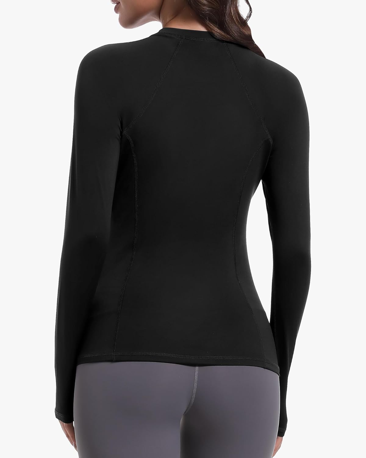 4 Pack Women's Long Sleeve Compression Shirts, Dry Fit Workout Athletic Sun Protection Cooling Tops for Yoga Running Gym