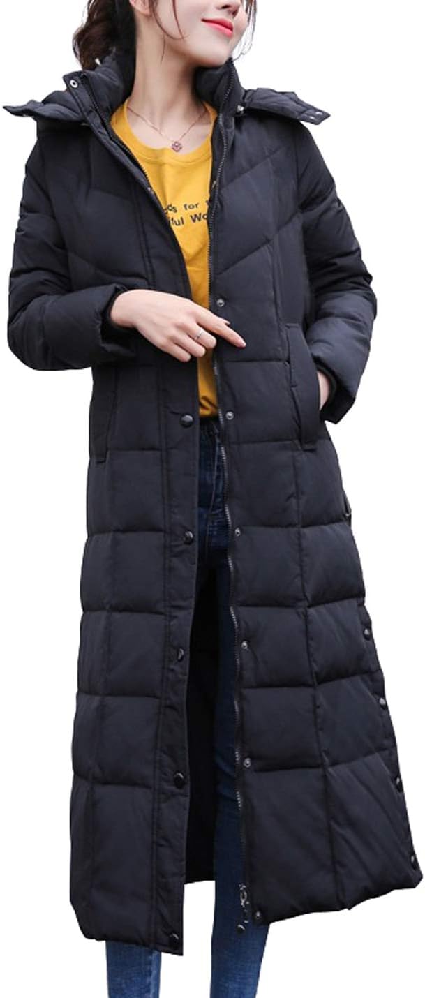 Women's Winter Over Knee Removable Hooded Maxi Long Puffer Down Coat