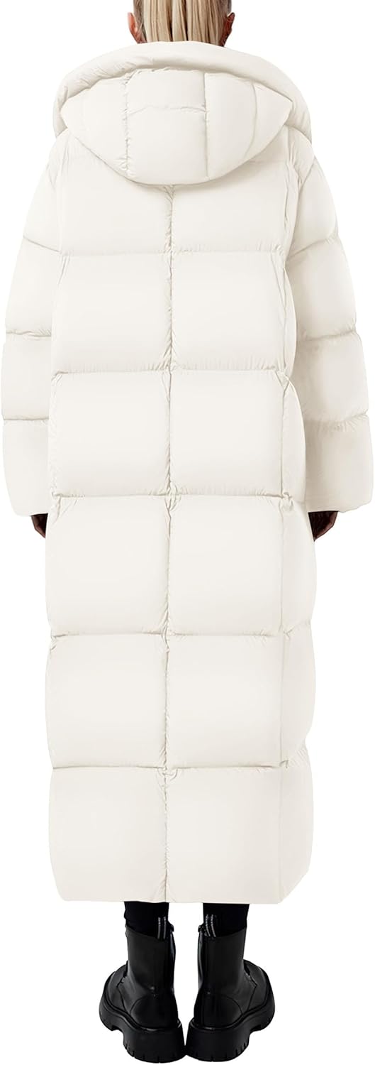 Women's Winter Long Puffer Coats Hooded Zip Up Casual Thickened Down Jackets Trendy Warm Clothes Outerwear