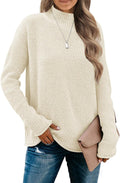 Women's Long Sleeve Turtleneck Cozy Knit Sweater Casual Loose Pullover Jumper Tops