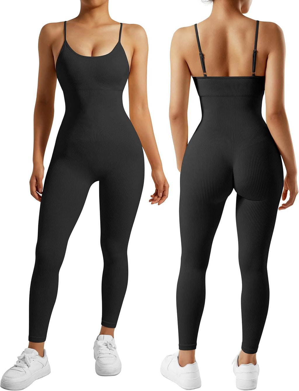 Women's Backless One Piece Jumpsuits Yoga Bodycon Jumpsuits Sleeveless Athletic Workout Rompers